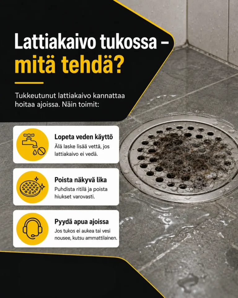 Lattiakaivo tukossa - mitä tehdä