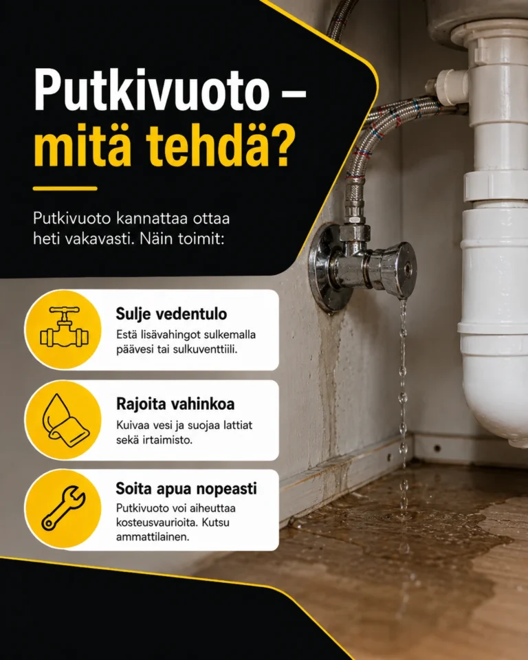 Putkivuoto - mitä tehdä