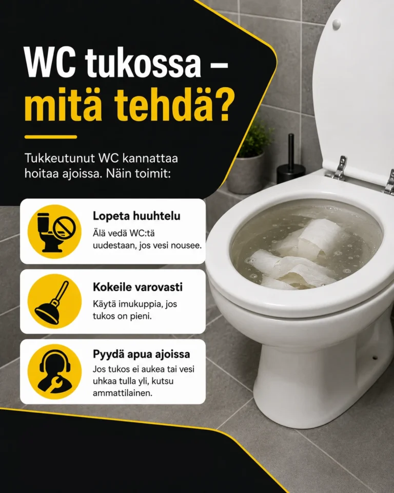 WC tukossa - mitä tehdä
